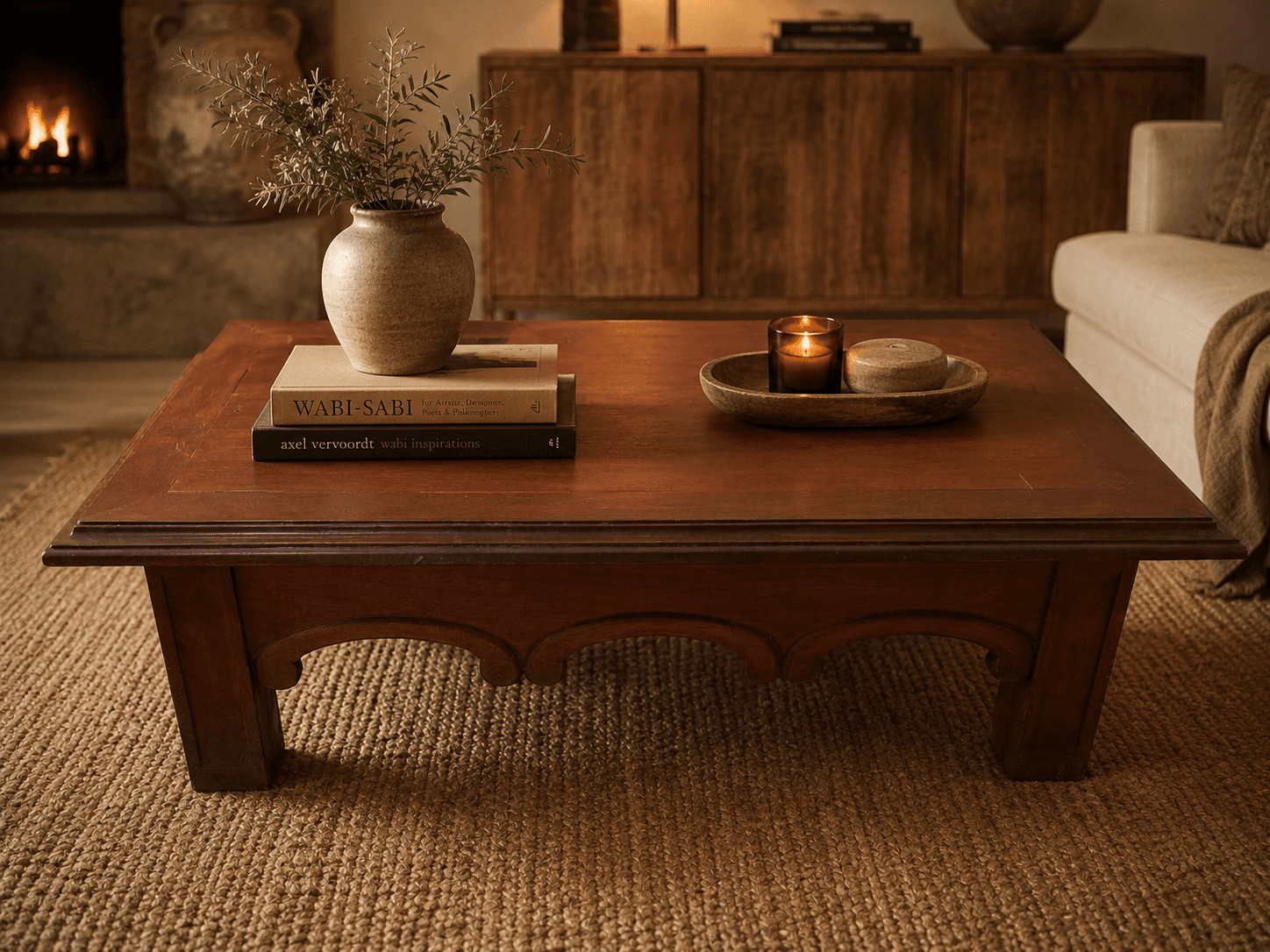 Mesa de Centro Colonial em Mogno Maciço